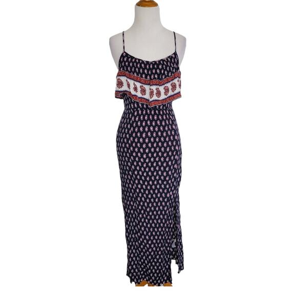 American Eagle Outfitters Dresses & Skirts - American Eagle Outfitters Maxi Dress Navy Spaghetti Straps Ruffle Women XS